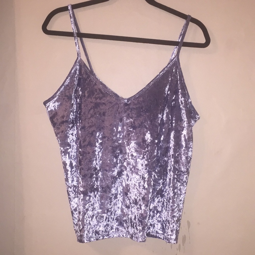 Baby blue, velvet tank top